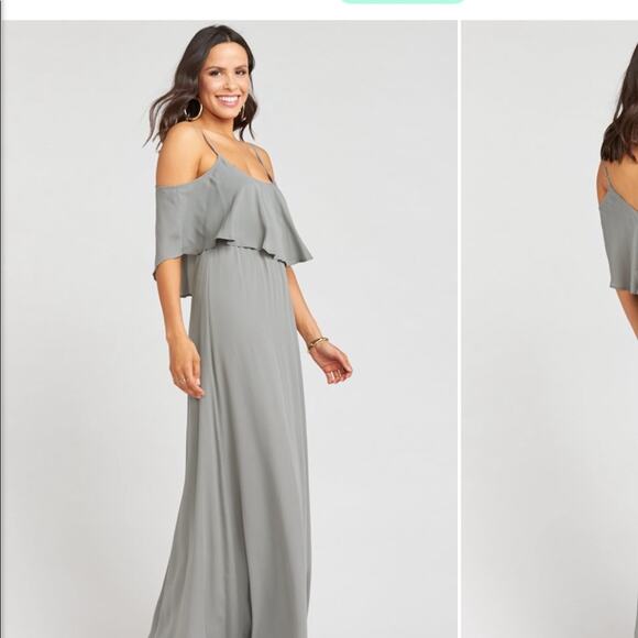 Show Me Your Mumu Caitlin Ruffle maxi gray XL NWT - Picture 2 of 10